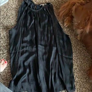 NWT black silk tank top high neck and long blouse